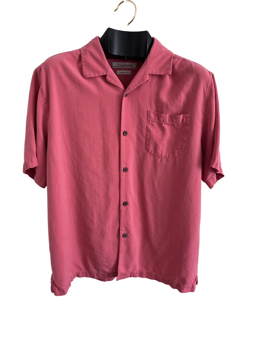 100% Silk Tommy Bahama Cayman Camp Herringbone Short Sleeve Vacation Shirt